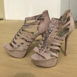 Shi by Journeys Dusty Rose Pink Suede Heels NWT